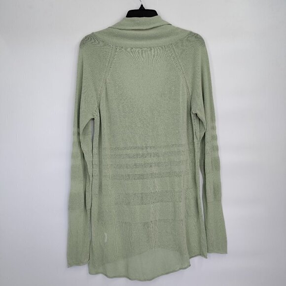 Moth V-Neck Lightweight Knit Sheer Long Sleeve Top Large Women Green - Picture 4 of 11
